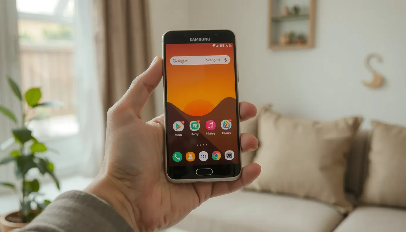 ou trouver reglages sur samsung